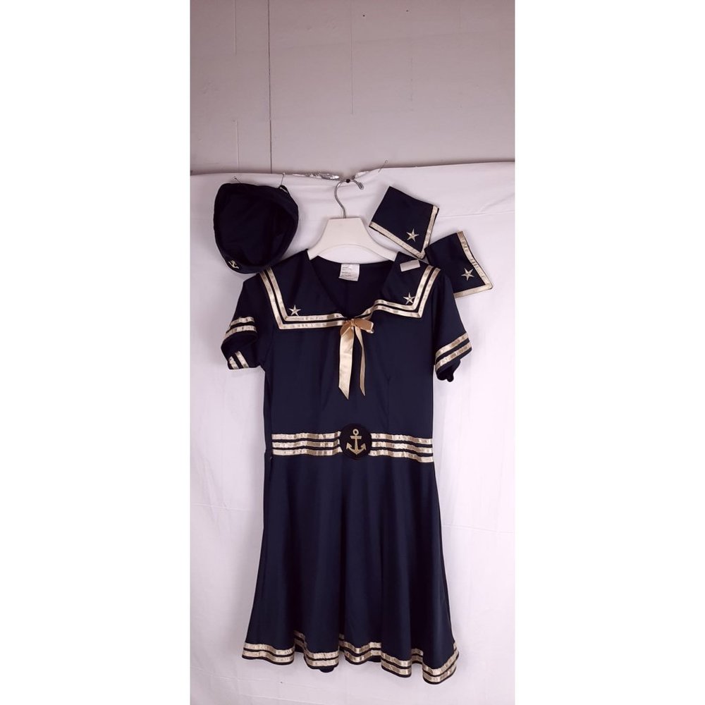 Navy Blue gold Sailor dress dance costume jazz Women's M